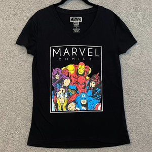 Marvel Comics Classic V-Neck Short Sleeve T-Shirt Medium